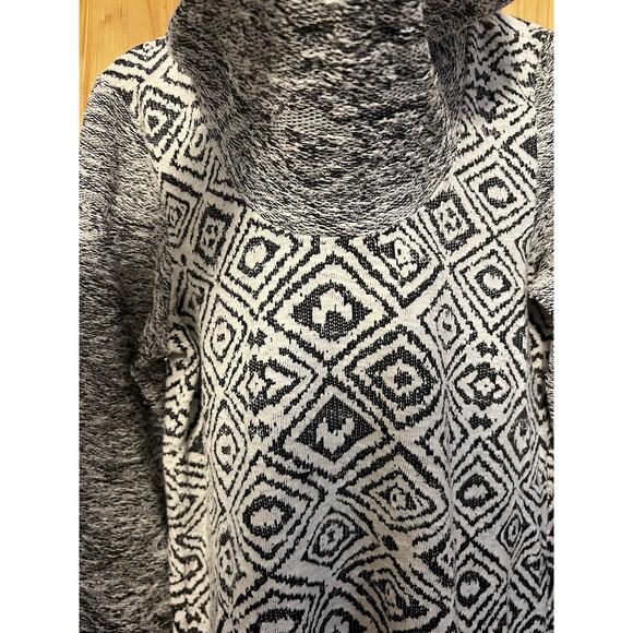 Anthropologie Postmark black white cowl neck long sleeve Konya tunic pockets L - Picture 5 of 8